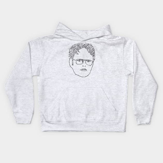 Dwight Shrute's face Kids Hoodie by liz19